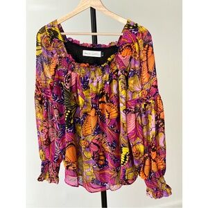 NEW Anthropologie + Alexandra Farmer Puff-Sleeved Blouse